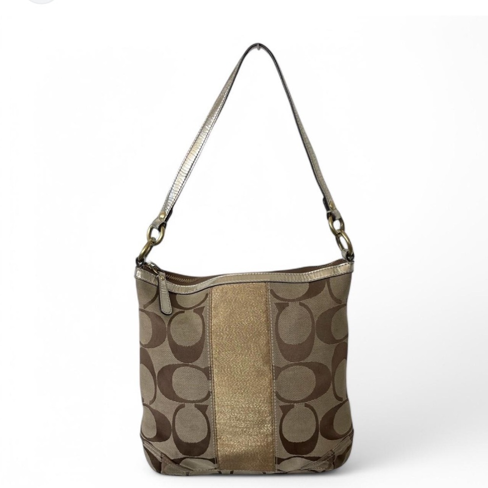 Coach Vintage Signature Metallic Gold Hobo Bag